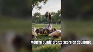 Diese Skorpionskulptur aus Bronze zeichnet sich durch ein realistisches und imposantes Design aus