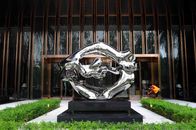 Spiegel-Endzeitgenössische Metallskulptur im Freien für quadratische Dekoration