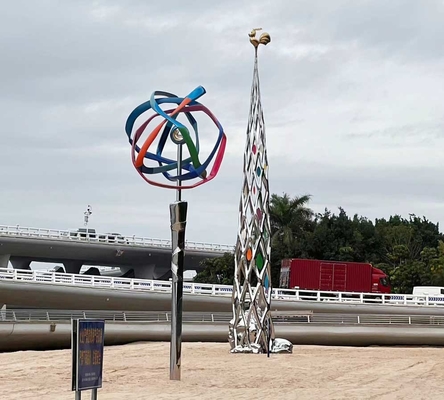 Zeitgenössischer Edelstahl-große Skulptur im Freien 10,0 Meter-Höhe