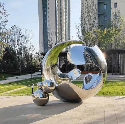 2,5 Meter Hohe Zeitgenössische Öffentliche Urbane Edelstahlskulptur