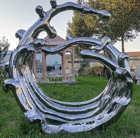 Spiegel-moderner Metallskulptur-OberflächenEdelstahl im Freien für allgemeine Dekoration