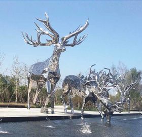 Zeitgenössisches Metalltier gestaltet Garten-Rotwild-Statuen für allgemeine Dekoration